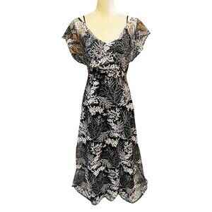 Dao Chloe Dao Floral Velvet Burnout Maxi Dress Size Medium Whimsy Goth Prom Y2K